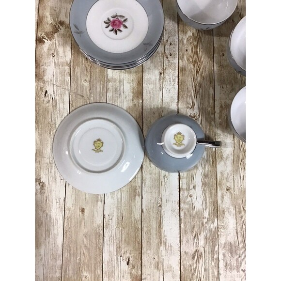 Vintage Seyei Fine China Tea Cup & Saucer Lot of 4 Floral Rose Bella Maria 2129 - Picture 4 of 10